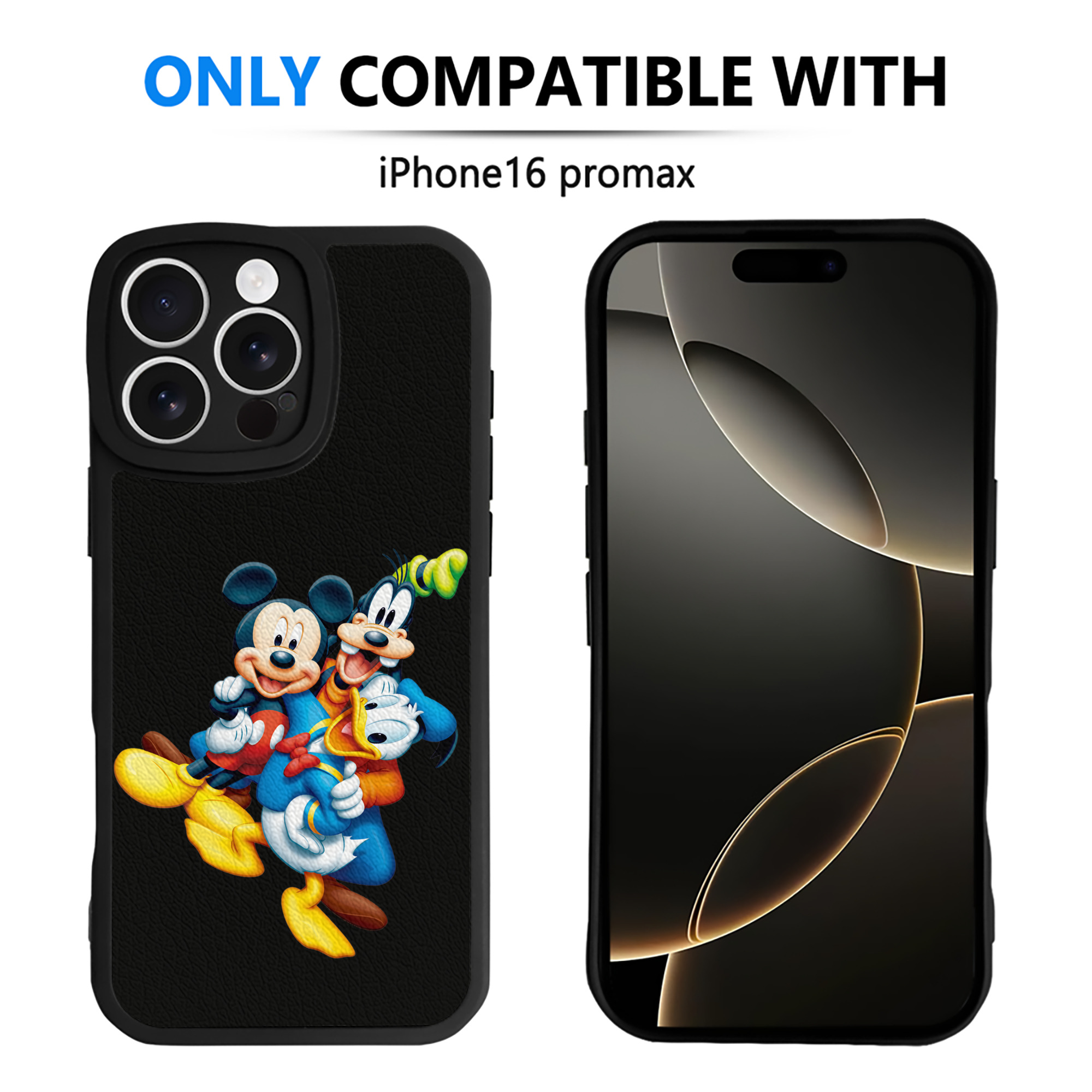 （画像用） ミッキーマウス Mickey Mouse 【iPhone 16シリーズ対応】シリコンスマホケース（レザー調） 材質：シリコン